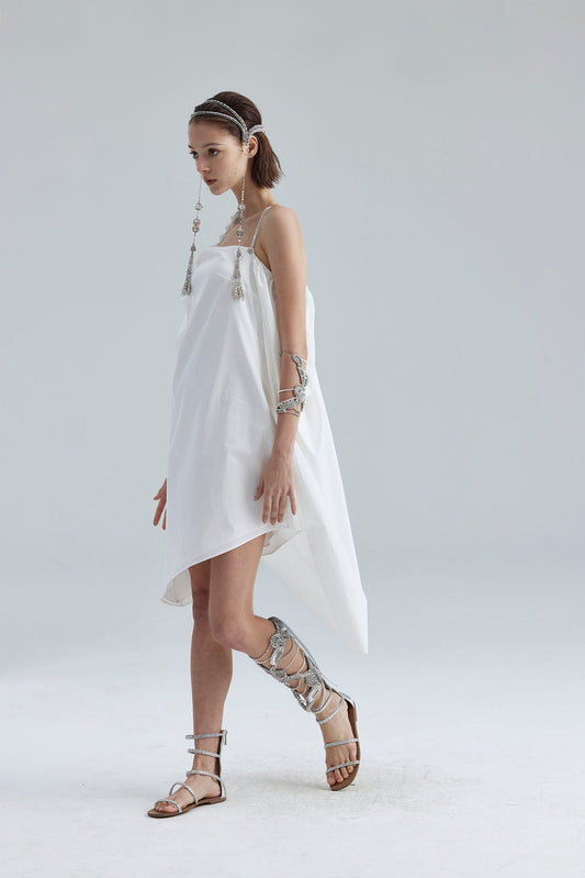 10.white asymmetrical dress