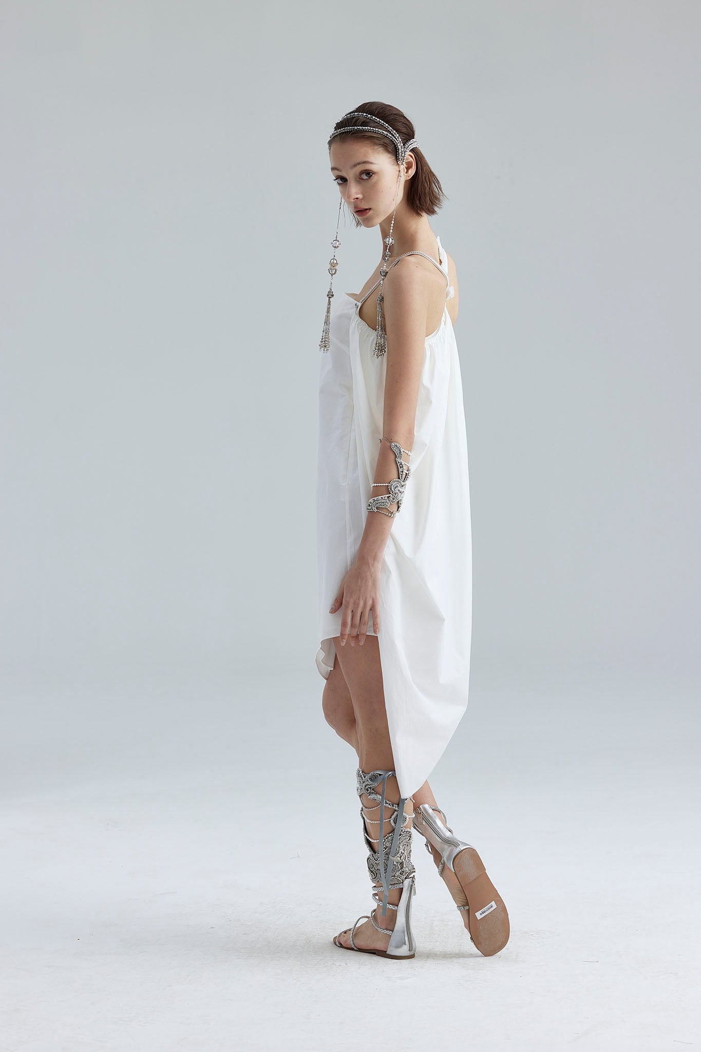 10.white asymmetrical dress