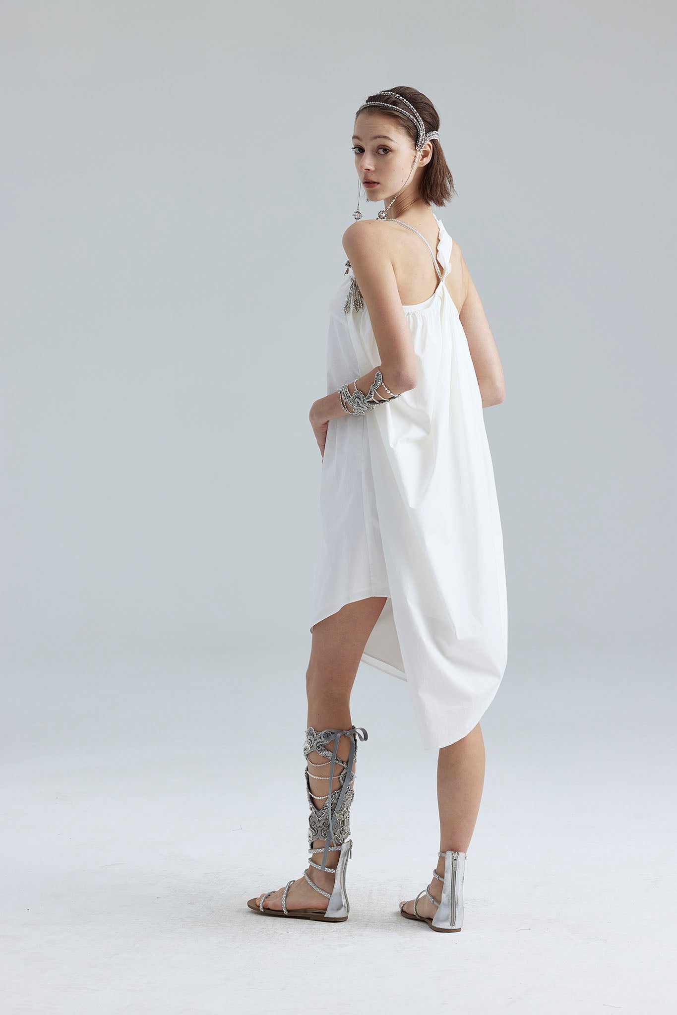 10.white asymmetrical dress