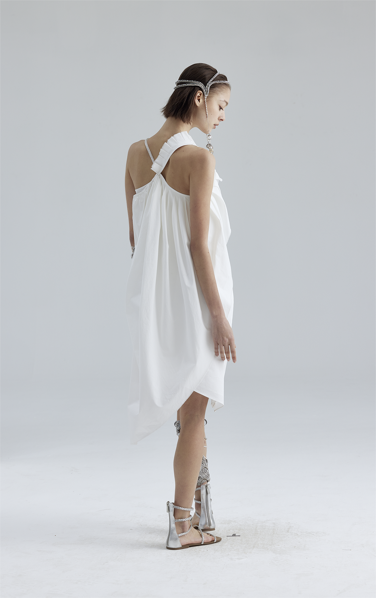 10.white asymmetrical dress