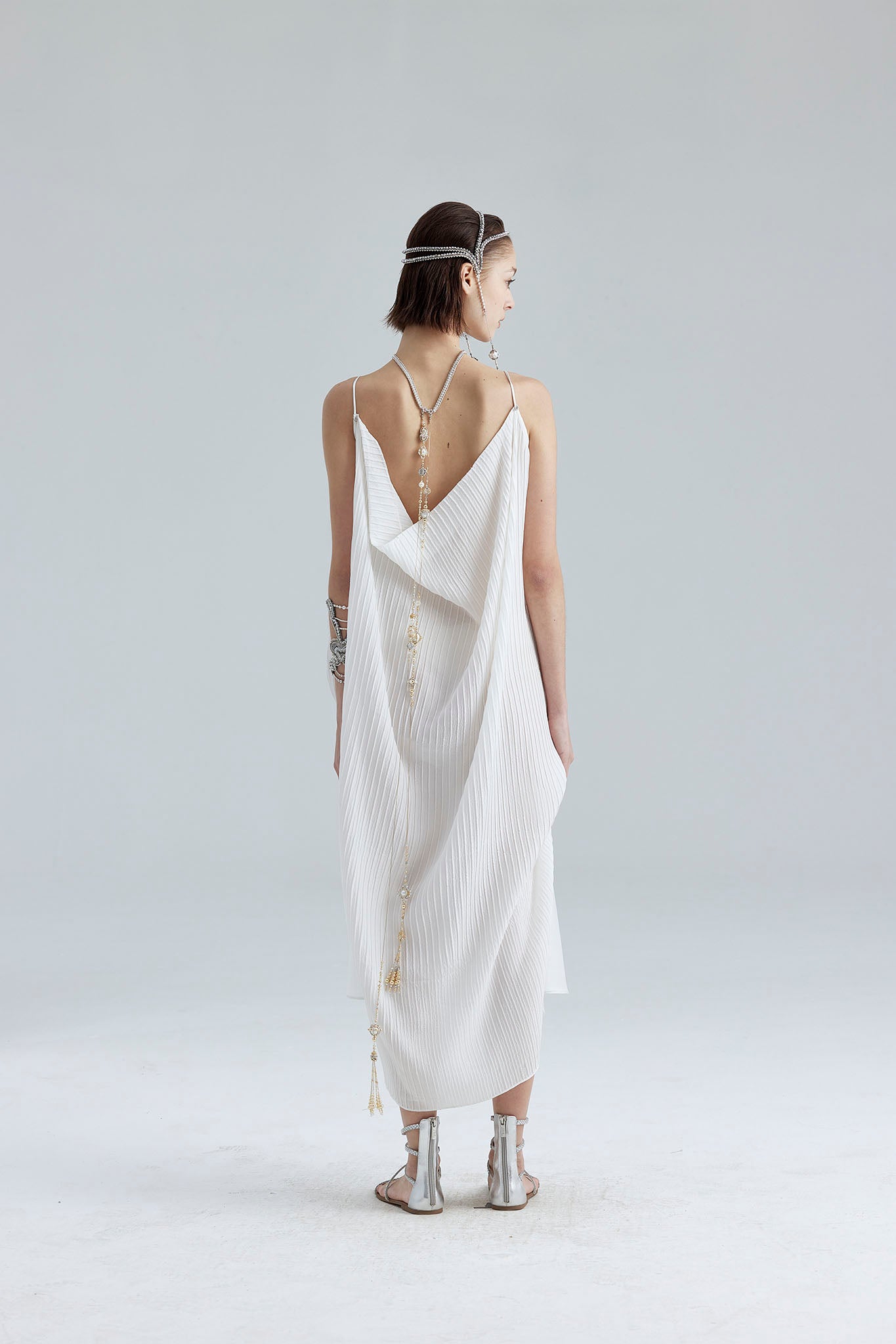 12.White fringed holiday dress