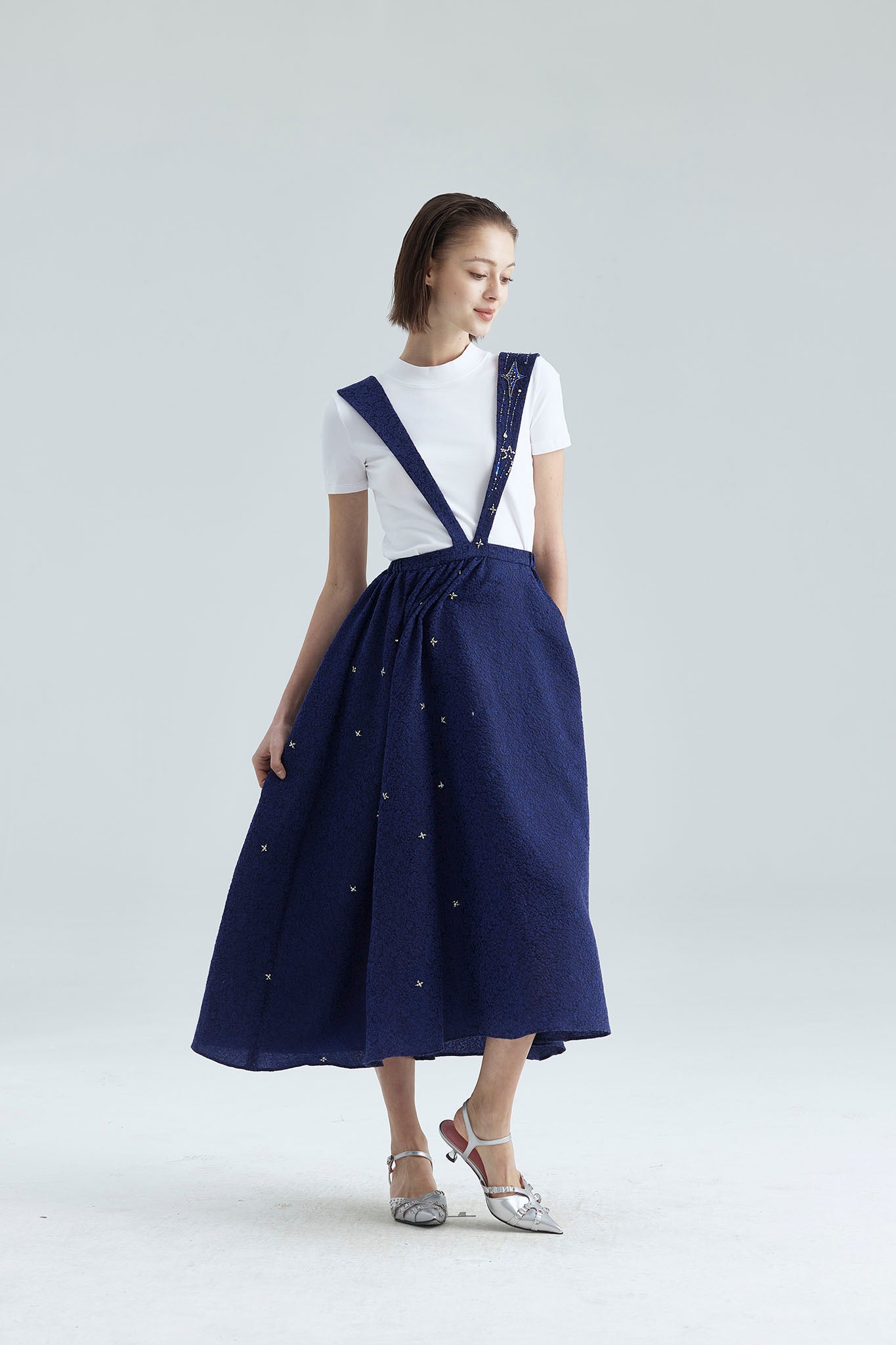 31.Blue suspender dress