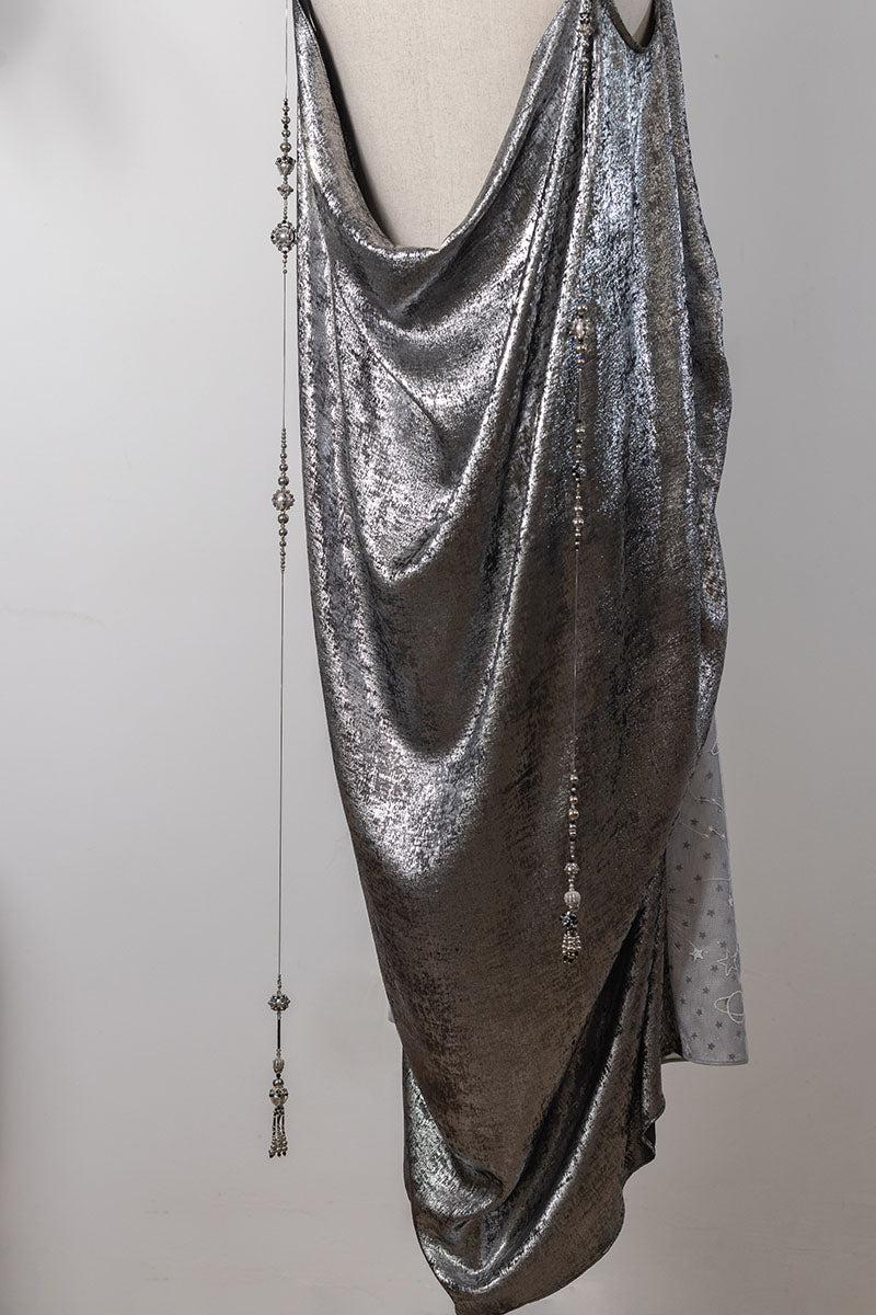 3.Silver Star and Moon Tassel Holiday Dress