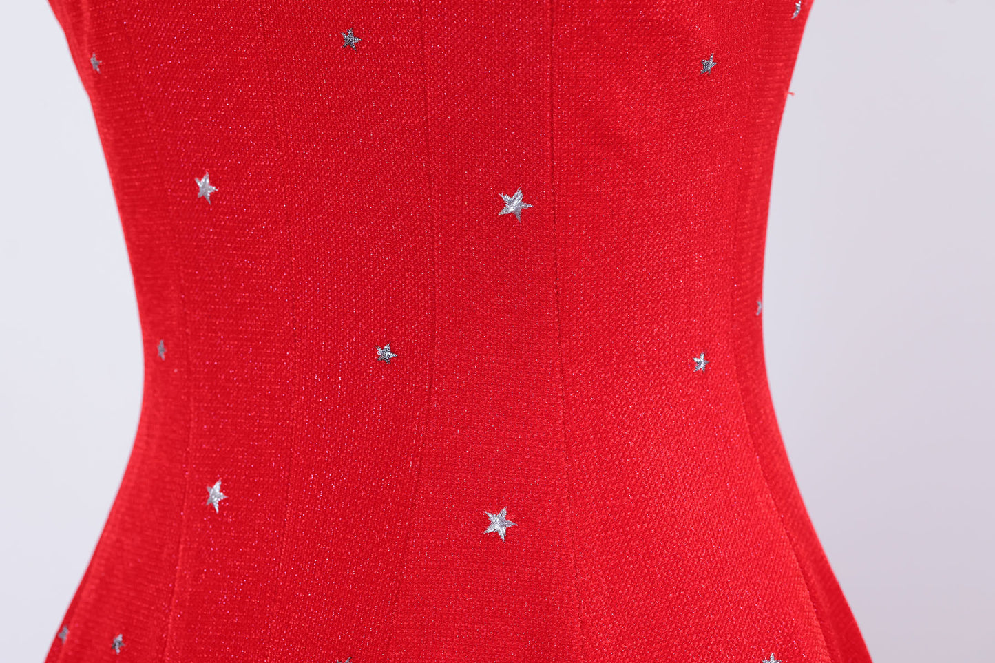 40. Red Star Embroidered Long Dress