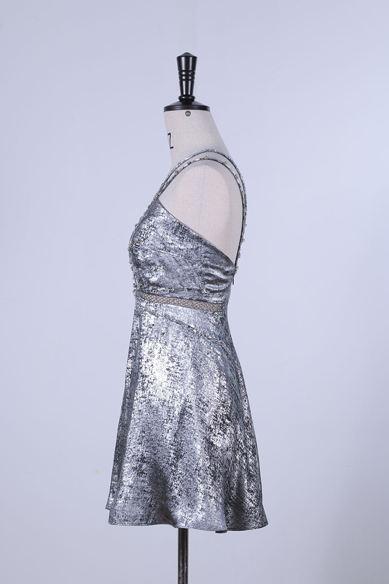 33.Silver meteor short dress